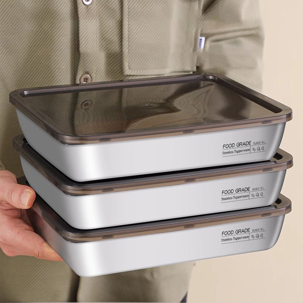 Stainless Steel Fridge Containers (Pack of 3)