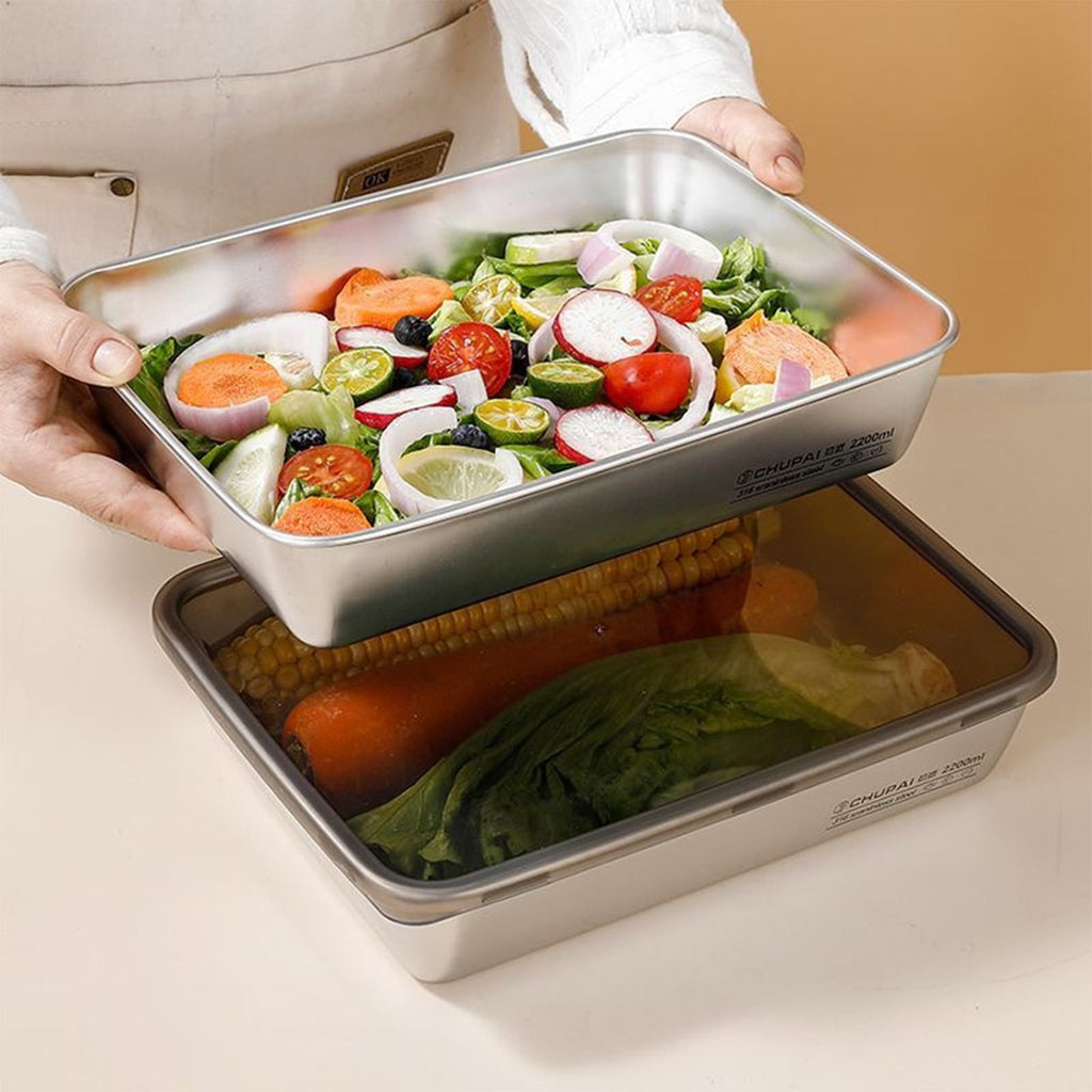 Stainless Steel Fridge Containers (Pack of 3)