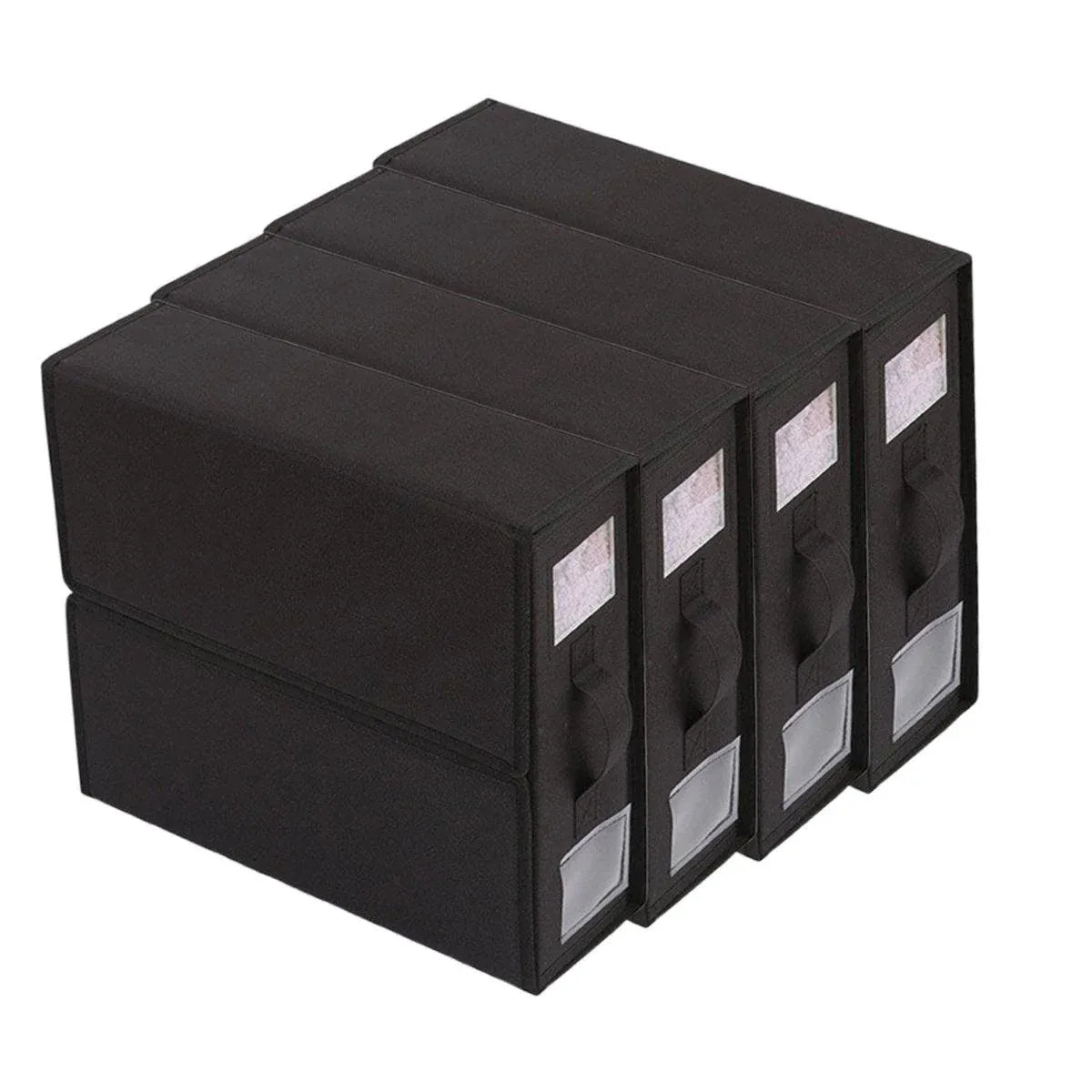 Fabric Storage Boxes (Pack of 4) – Black
