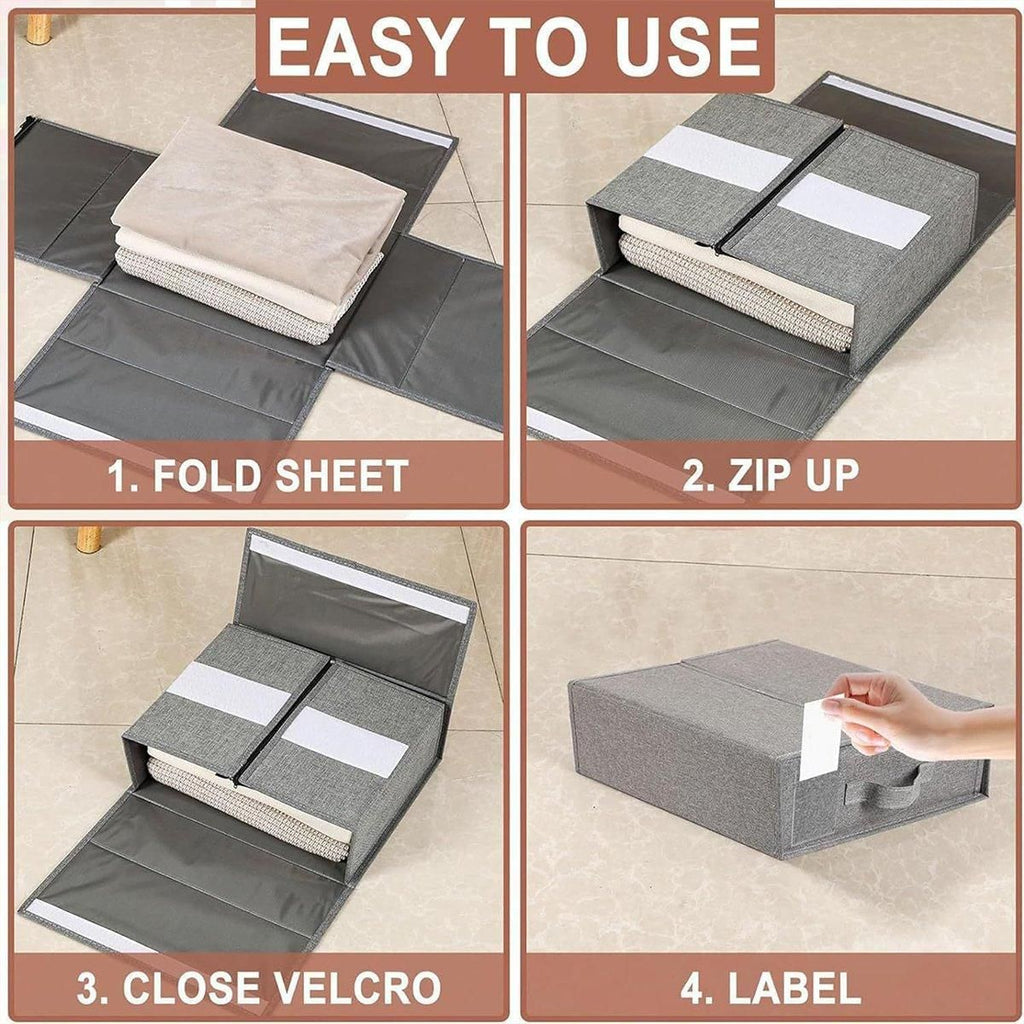 Fabric Storage Boxes (Pack of 4) – Black