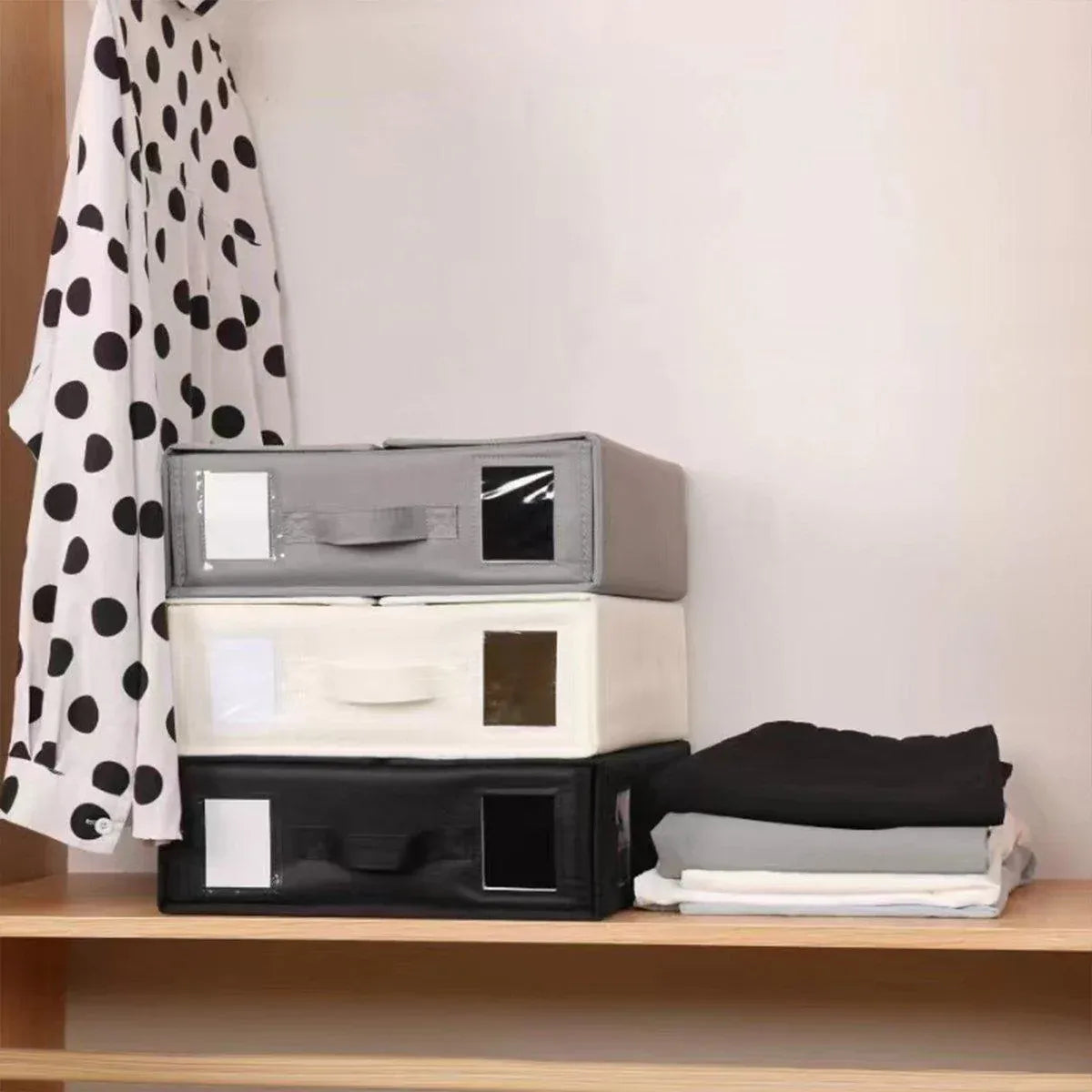 Fabric Storage Boxes (Pack of 4) – Black