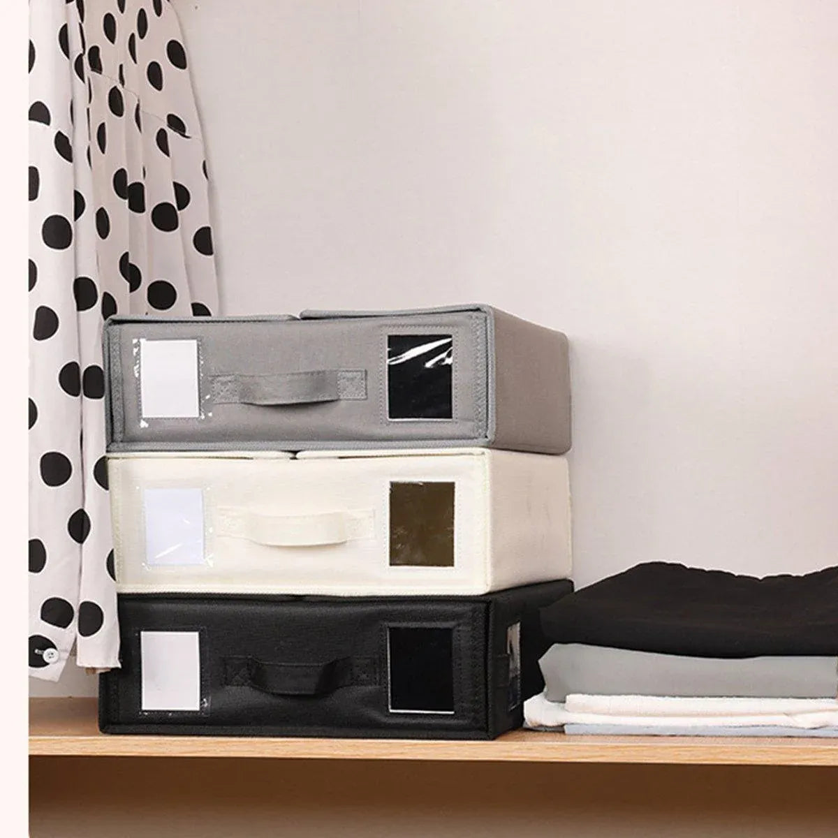 Fabric Storage Boxes (Pack of 4) – Black
