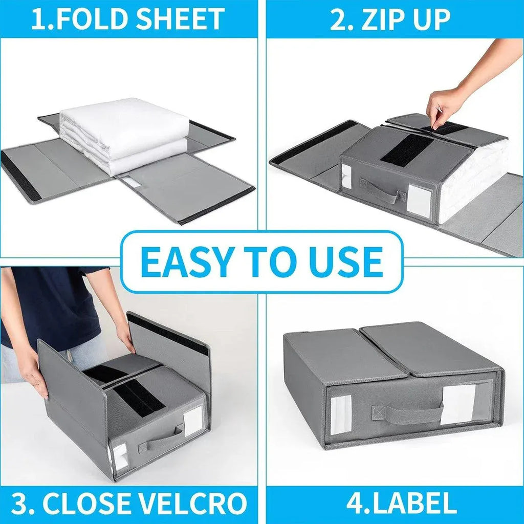 Fabric Storage Boxes (Pack of 4) – Black