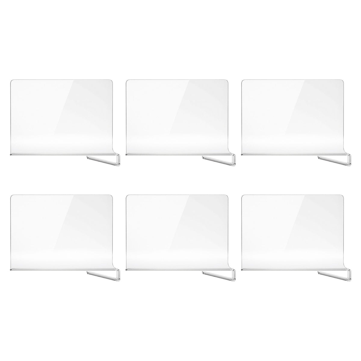 Clear Shelf Dividers (Pack of 6)