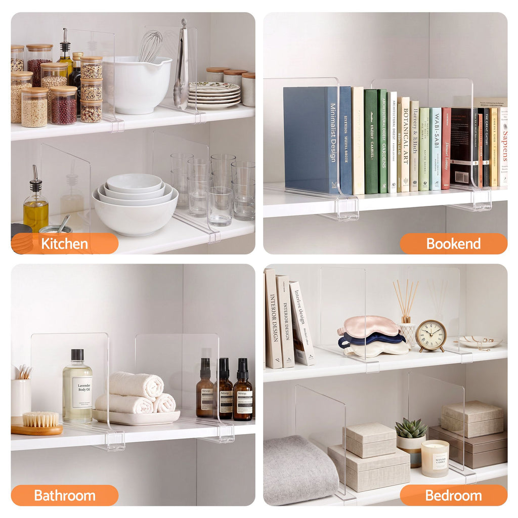 Clear Shelf Dividers (Pack of 6)