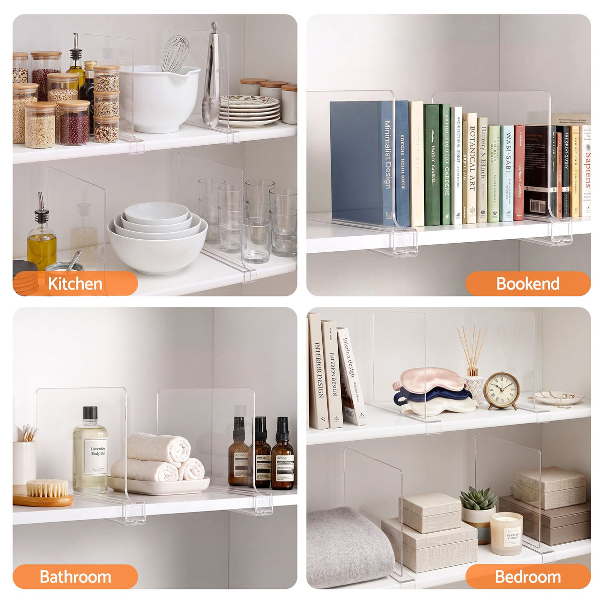 Clear Shelf Dividers (Pack of 6)