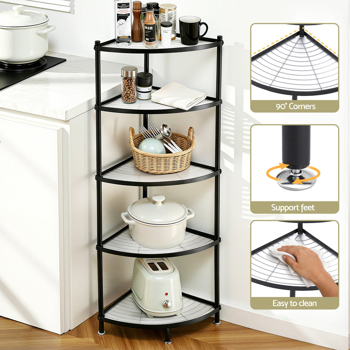 5-Tier Corner Kitchen Shelf